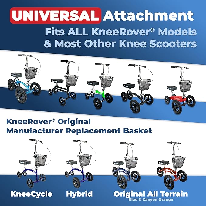 Load image into Gallery viewer, Knee Walker Wire Basket Accessory with handle - includes attachment bracket
