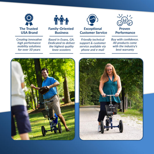 All Terrain KneeRover® Steerable Knee Scooter Blue