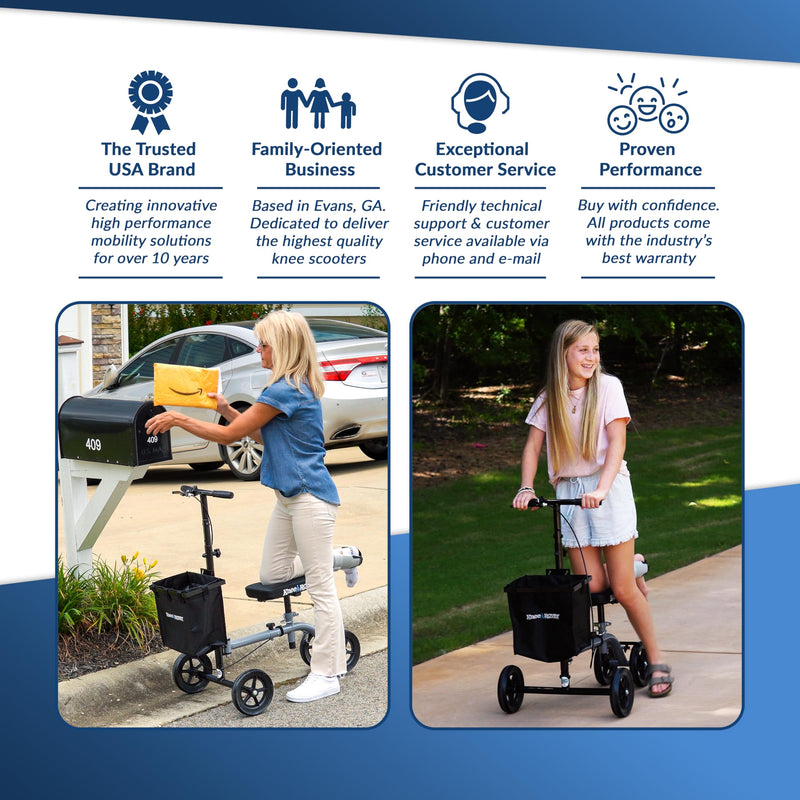 Load image into Gallery viewer, KneeRover® ULTRA Knee Walker - Lightweight Economy Steerable Knee Scooter in Platinum Gray

