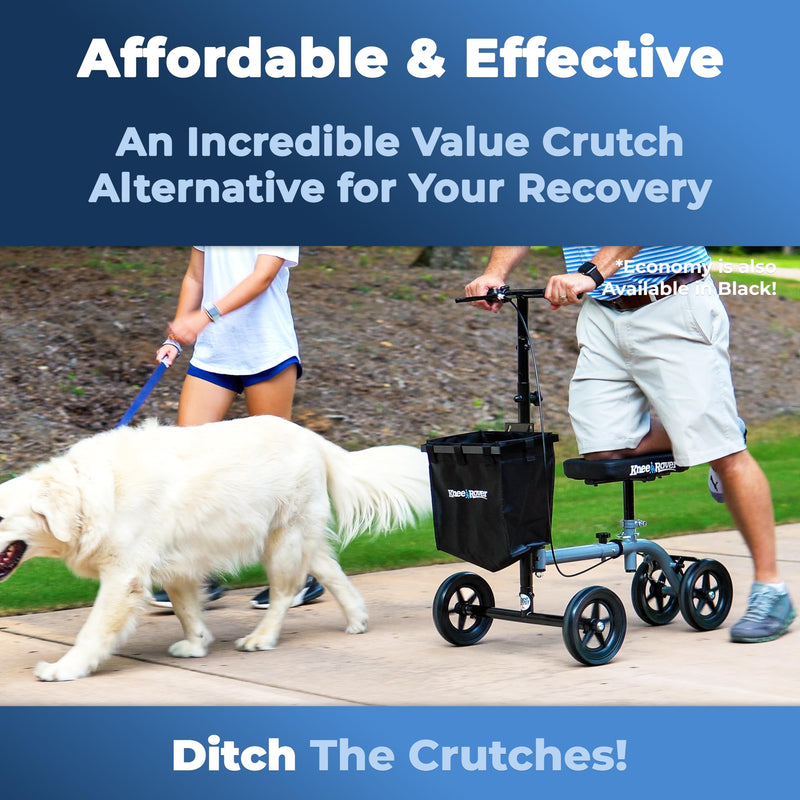 Load image into Gallery viewer, KneeRover® ULTRA Knee Walker - Lightweight Economy Steerable Knee Scooter in Platinum Gray
