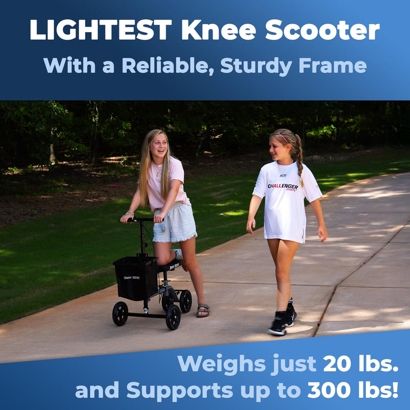 Load image into Gallery viewer, KneeRover® ULTRA Knee Walker - Lightweight Economy Steerable Knee Scooter in Platinum Gray
