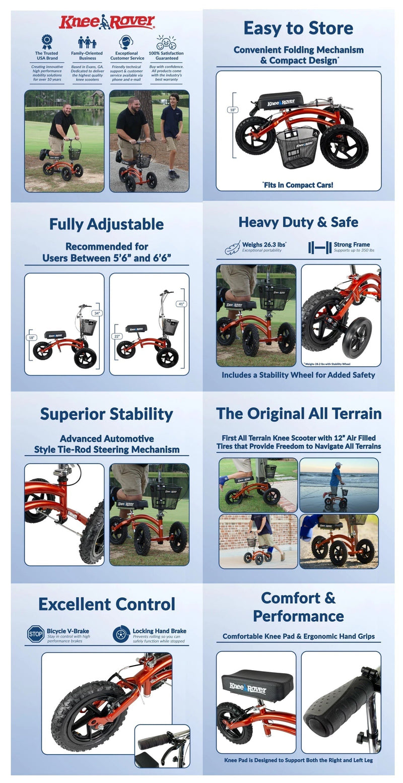 Load image into Gallery viewer, All Terrain KneeRover® Steerable Knee Scooter Blue - Preowned
