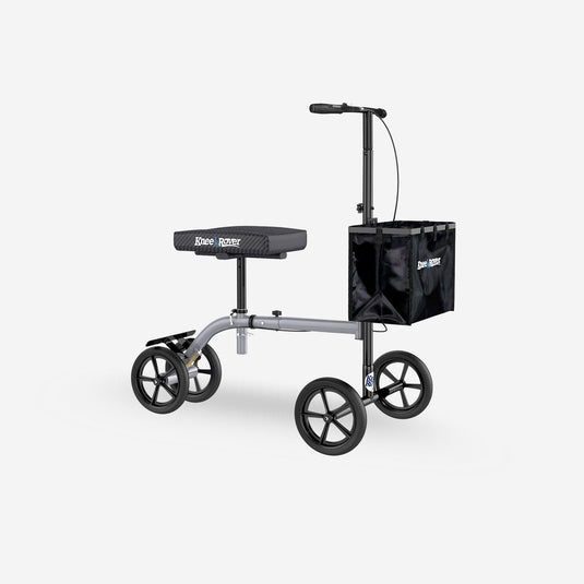 KneeRover® ULTRA Knee Walker - Lightweight Economy Steerable Knee Scooter in Platinum Gray - KneeRover