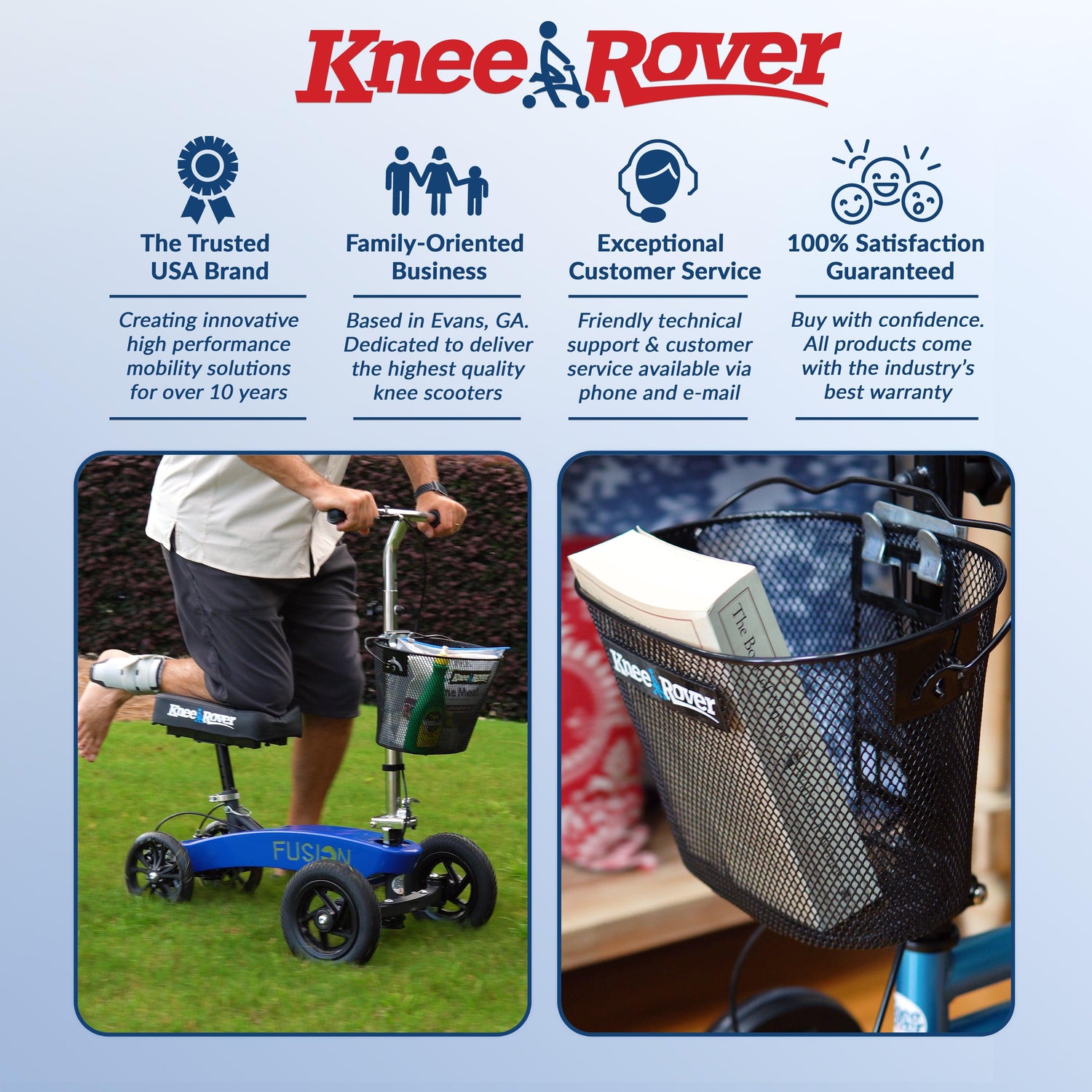 Knee Walker Basket Accessory Includes attachment bracket KneeRover