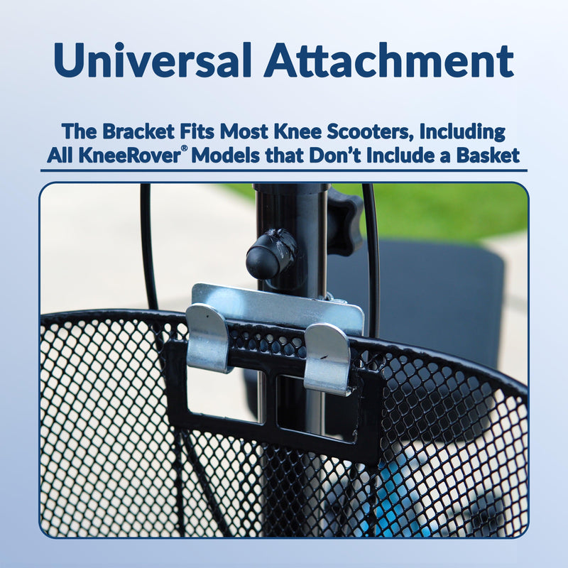 Load image into Gallery viewer, Knee Walker Wire Basket Accessory with handle - includes attachment bracket - KneeRover
