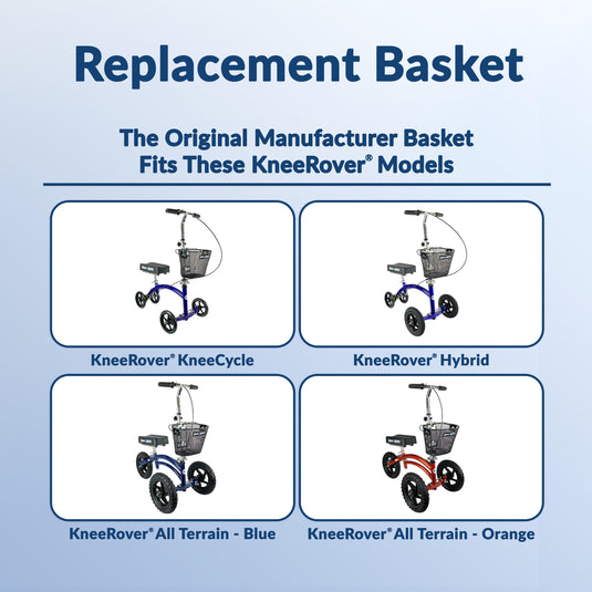 Knee Walker Wire Basket Accessory with handle - includes attachment bracket - KneeRover